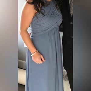 Mori Lee Madeline Gardner 21570 Bridesmaid Dress Slate size 16 NWT